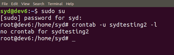 cron crontab -u nombre de usuario -l resultado