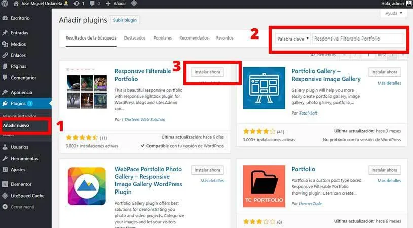 instalar-wordpress-portfolio-plugin